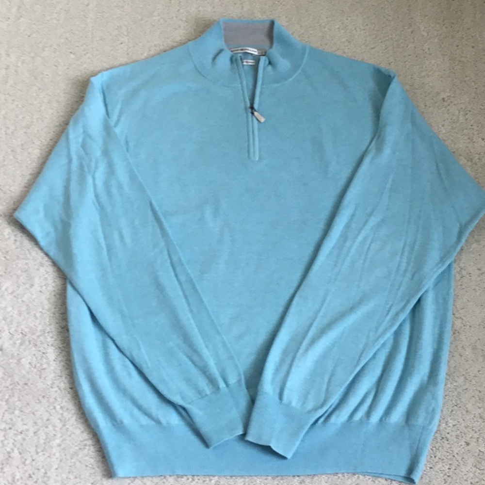 Peter Millar Blue Zip Up Sweater Classic Design